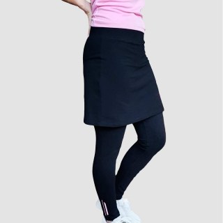 Dámske elastické čierne legíny nohavice so sukňou 1019 W